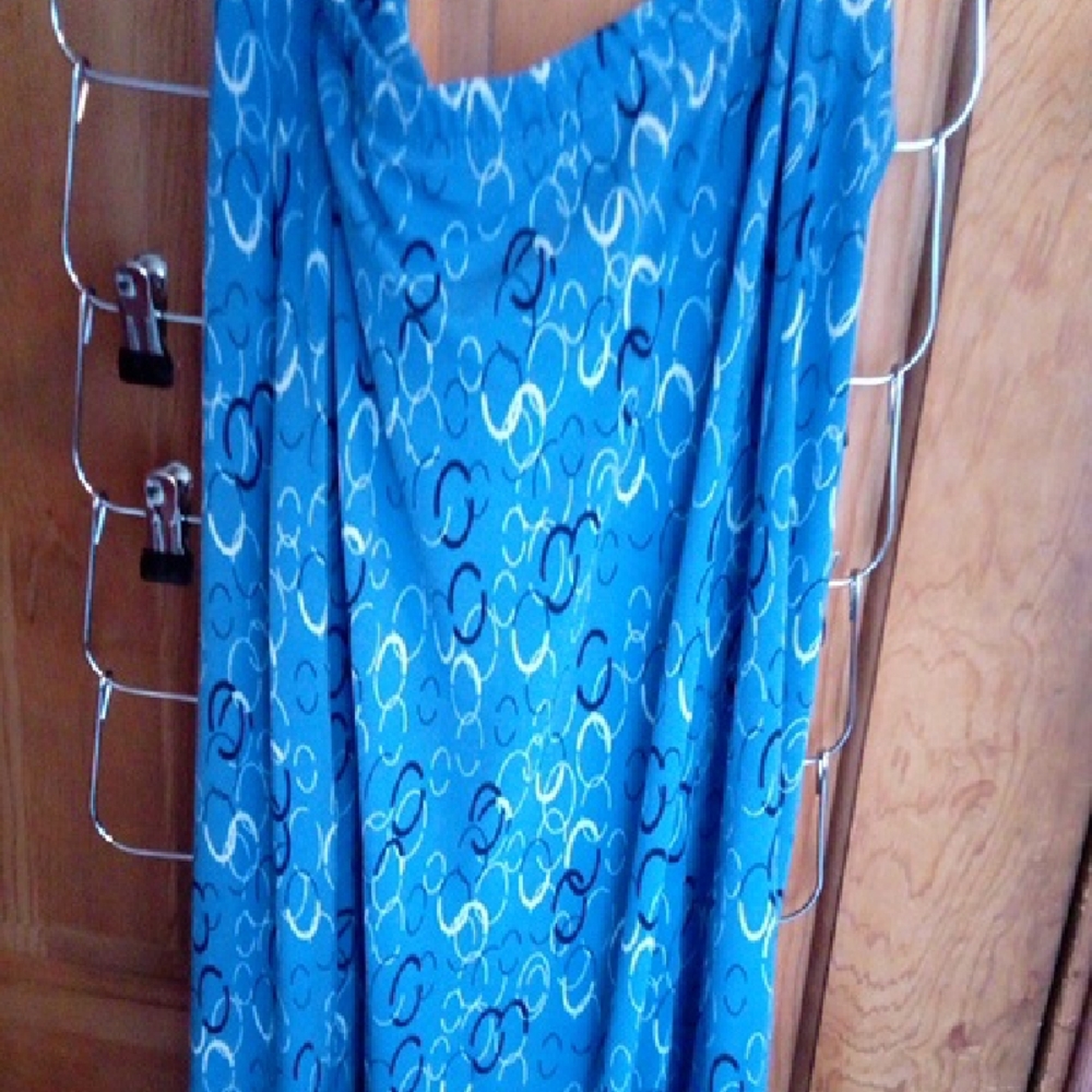 Susan Graver Blue and White Patterned Dress
